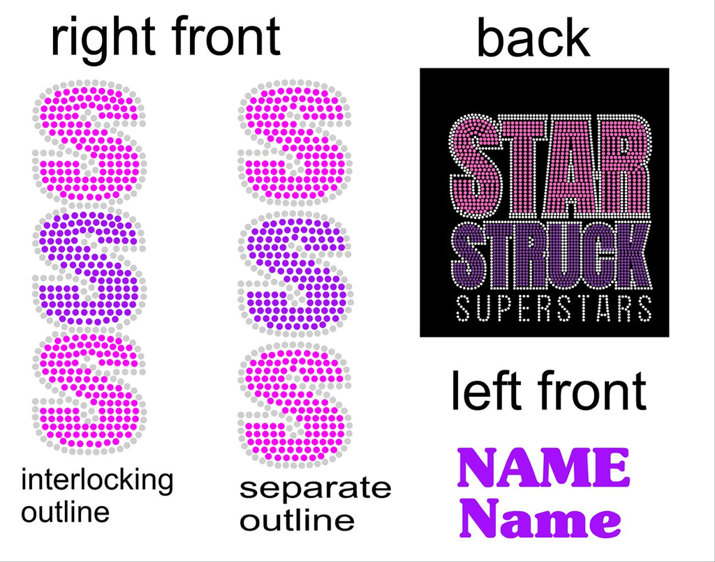 STAR STRUCK SUPERSTARS BOLD (4mm) Bomber Jacket Set Rhinestone Transfer