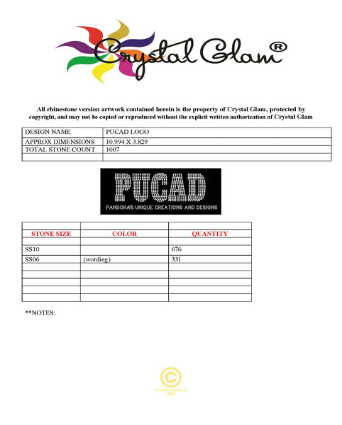 PUCAD LOGO Rhinestone Download File