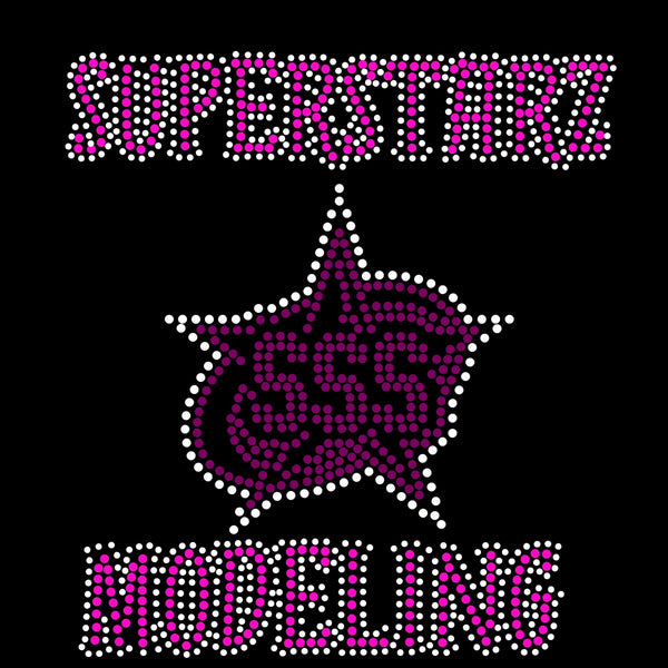 SUPERSTARZ MODELING LOGO Rhinestone Transfer W/NAMES