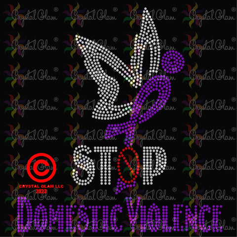 STOP DOMESTIC VIOLENCE BUTTERFLY RHINESTONE Download File