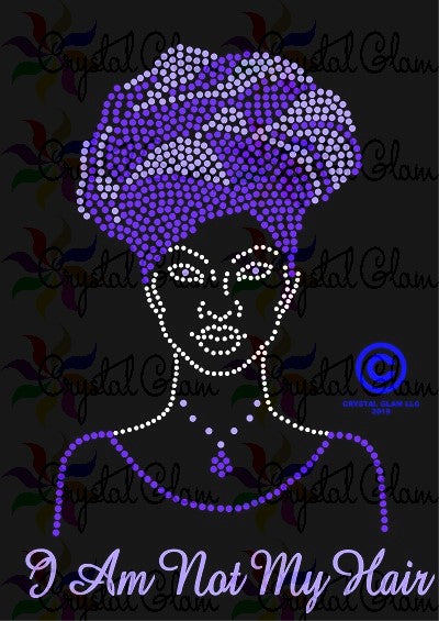 ALOPECIA AWARENESS LADY WITH HEAD WRAP Rhinestone Transfer