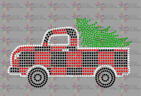 BUFFALO PLAID CHRISTMAS TRUCK Rhinestone Download File