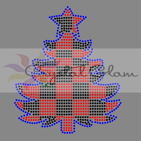 Buffalo Plaid CHRISTMAS TREE #1 Rhinestone Digital Download