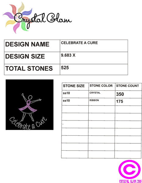 CELEBRATE A CURE CANCER RIBBON RHINESTONE Download File