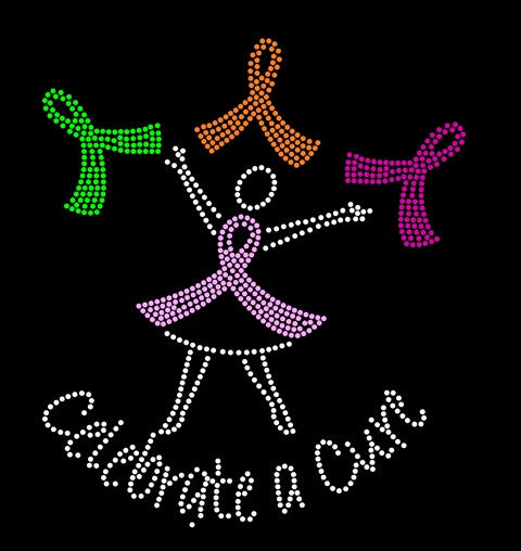 CELEBRATE A CURE CANCER RIBBON RHINESTONE Download File