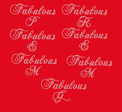 FABULOUS INITIALS Rhinestone Transfer Set