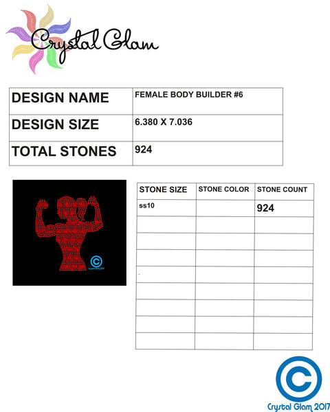 FEMALE BODY BUILDER #6 RHINESTONE Download File