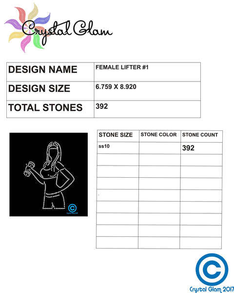 FEMALE WEIGHTLIFTER #1 RHINESTONE Download File