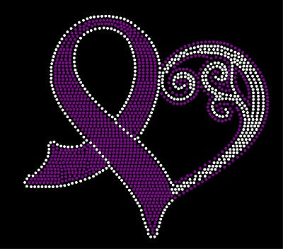 HEART RIBBON Rhinestone Download File