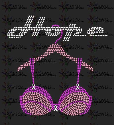 HOPE BRA AWARENESS Rhinestone Transfer