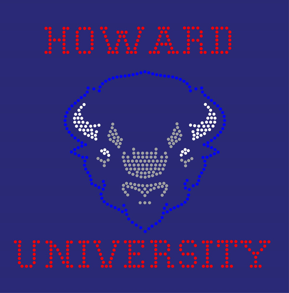 HOWARD UNIVERSITY OUTLINE MASCOT Rhinestone Transfer