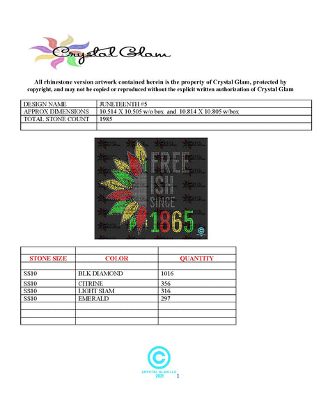 JUNETEENTH #5 Rhinestone Download File