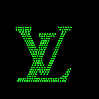 LV LOGO 4" (3MMStones) Rhinestone Transfer