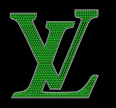 LV LOGO LARGE OUTLINE Rhinestone Transfer