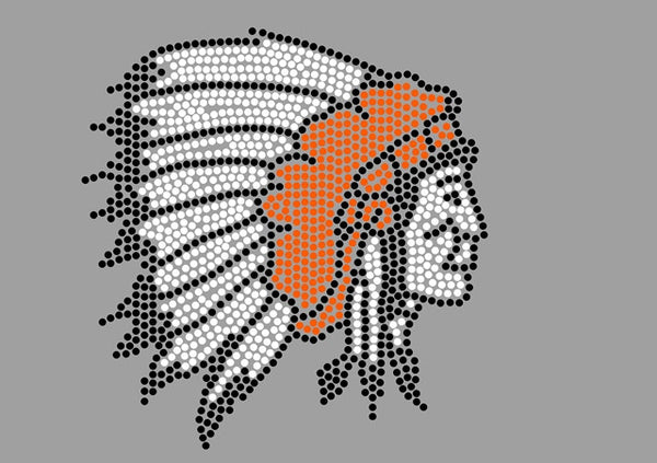 INDIAN CHIEF #2 MASCOT Rinestone Download File