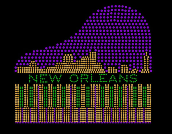 NEW ORLEANS MARDI GRAS THEMED PIANO RHINESTONE Download File