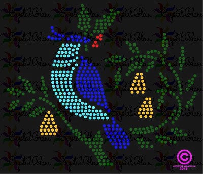 PARTRIDGE in a PEAR TREE Rhinestone Download File