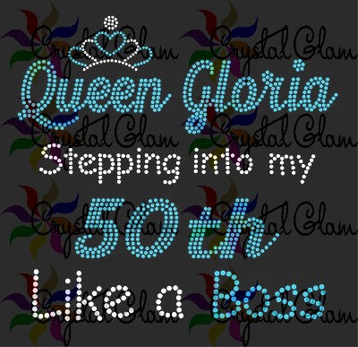 QUEEN GLORIA Rhinestone Transfer