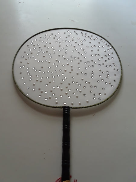ROUND SILK WOODEN HANDLE FAN - BLANK