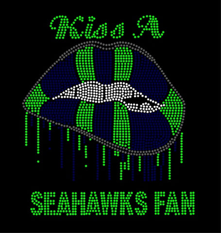 KISS A SEAHAWKS FAN LIPS Rhinestone Download File