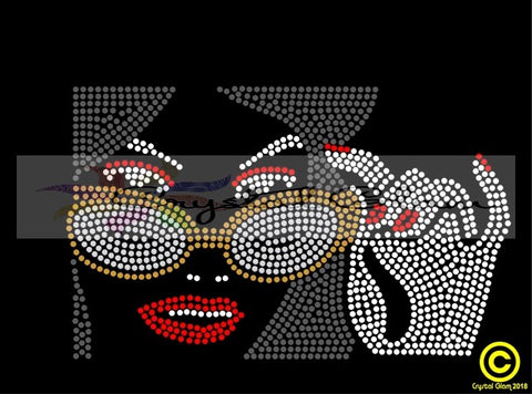 SHADE LADY #1 RHINESTONE TRANSFER DOWNLOAD File