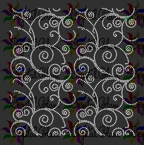 Small SIMPLE SWIRLS Rhinestone Download File