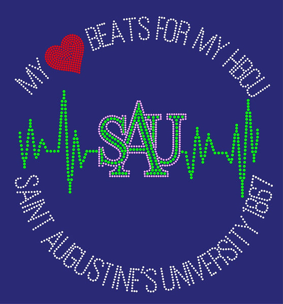 SAU HEARTBEAT Rhinestone T-SHIRT