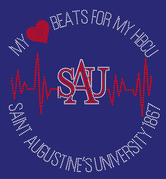 SAU HEARTBEAT Rhinestone T-SHIRT