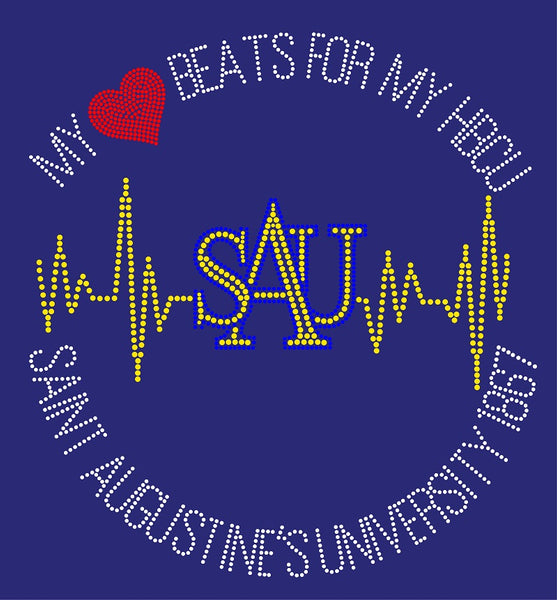 SAU HEARTBEAT Rhinestone T-SHIRT