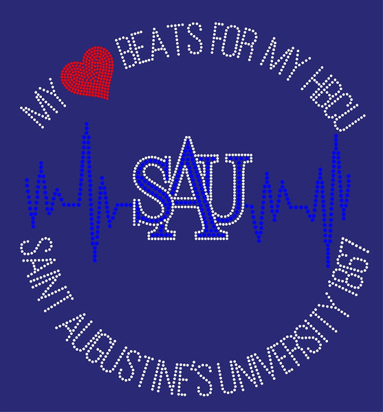 SAU HEARTBEAT Rhinestone T-SHIRT