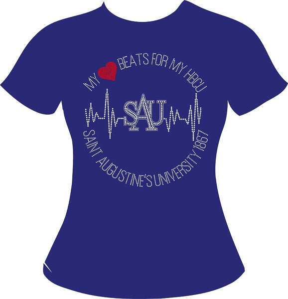 SAU HEARTBEAT Rhinestone T-SHIRT