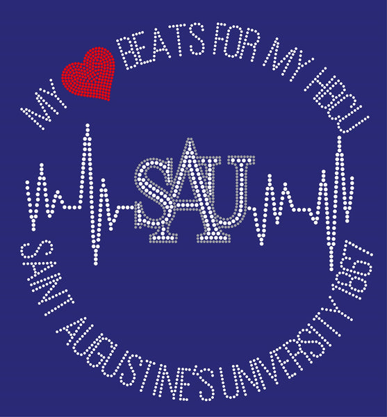 SAU HEARTBEAT Rhinestone T-SHIRT