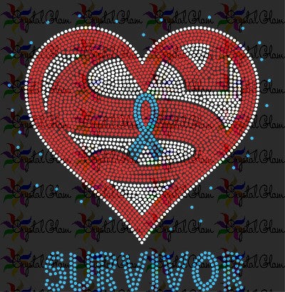 SUPER SURVIVOR Pre-Cut Rhinestone Template