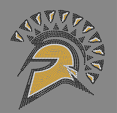 TROJAN HEAD 3-COLOR MASCOT Rhinestone Download File