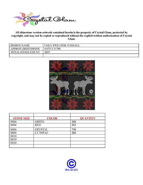 UGLY SWEATER #3 SMALL (SS06) Rhinestone Download File