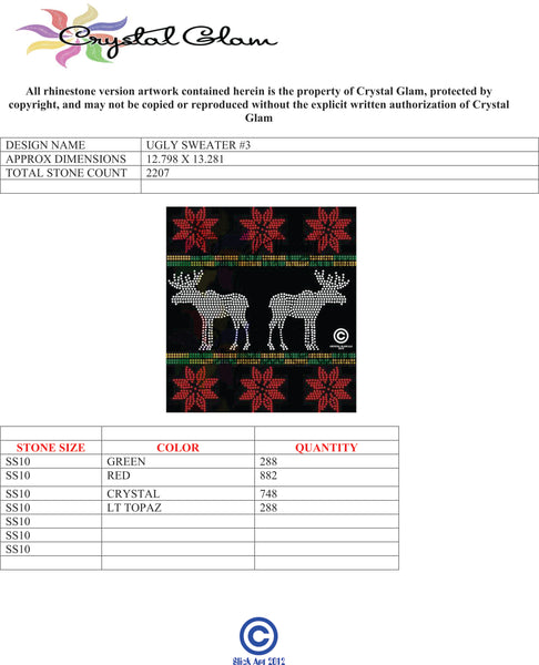 UGLY SWEATER #3 Rhinestone Download File