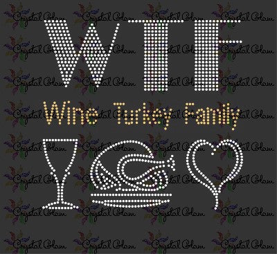 Thanksgiving WTF Pre-cut Rhinestone Template