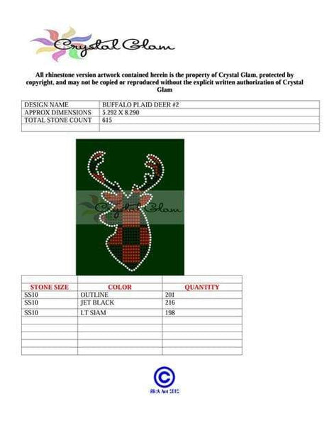 BUFFALO PLAID DEER #1 Rhinestone Download File