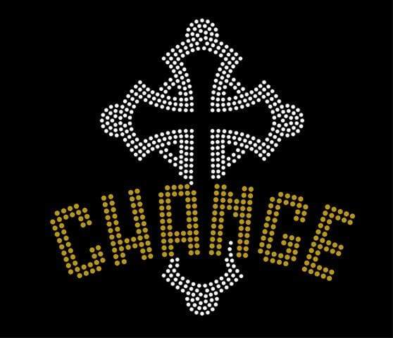 Change Cross Rhinestone Digital Download