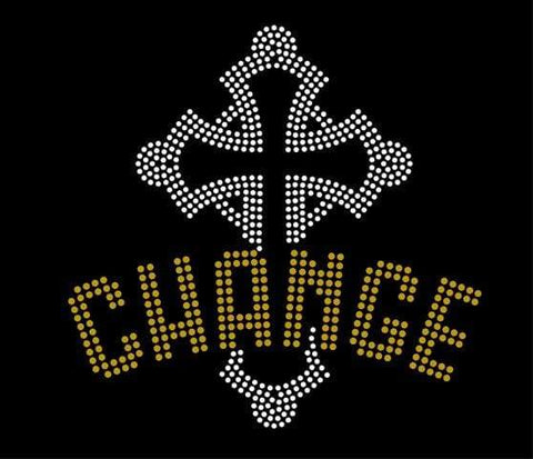 Change Cross Rhinestone Digital Download