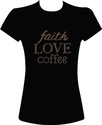 Faith Love Coffee Rhinestone Download File