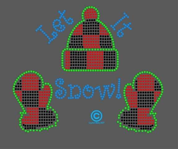 Let It Snow Rhinestone Digital Download