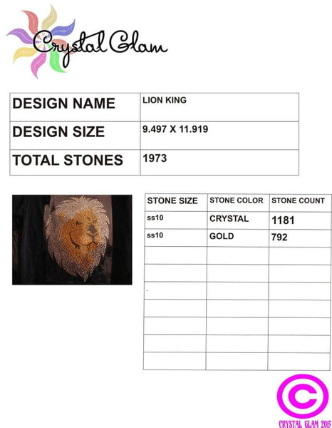 Lion King Rhinestone Digital Download