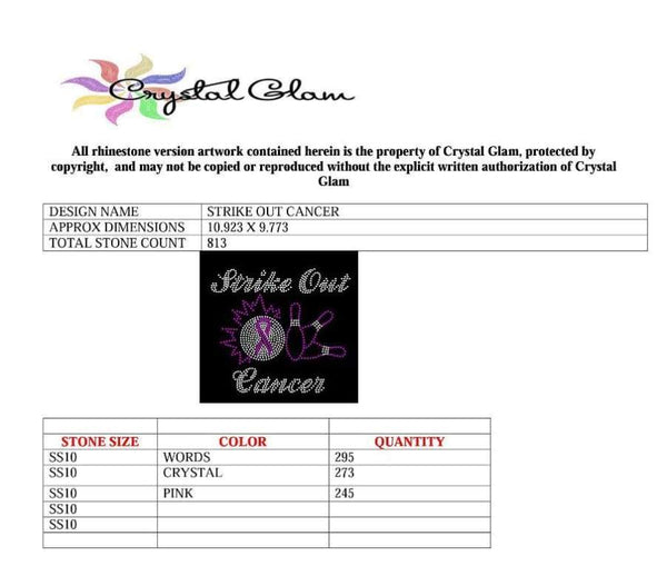 STRIKE OUT CANCER Rhinestone Download File