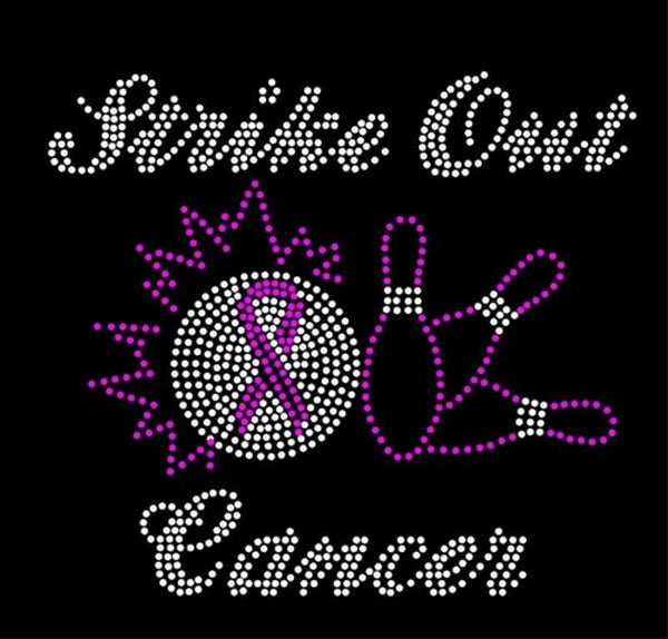 STRIKE OUT CANCER Rhinestone Transfer