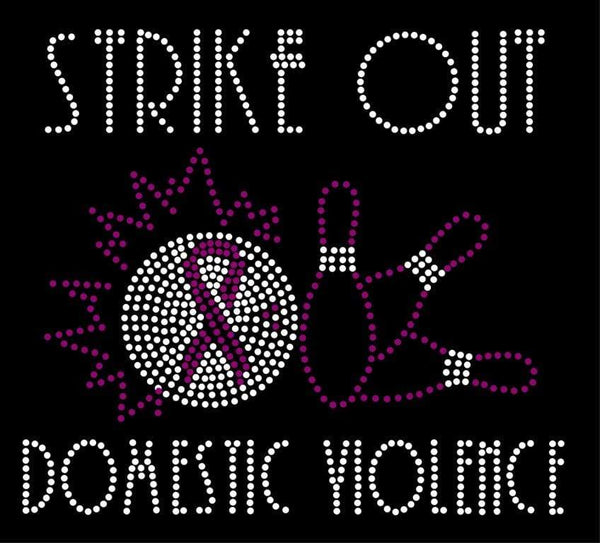 STRIKE OUT DOMESTIC VIOLENCE Rhinestone Transfer