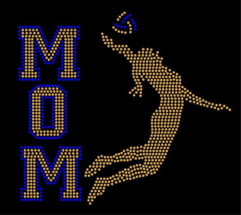 VOLLEYBALL MOM #1 Rhinestone Download File